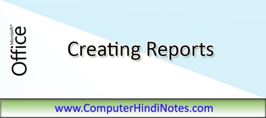 Create Report by using wizard