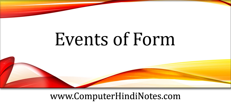 Events of Form in VB.Net