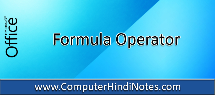Formula Operator in Excel