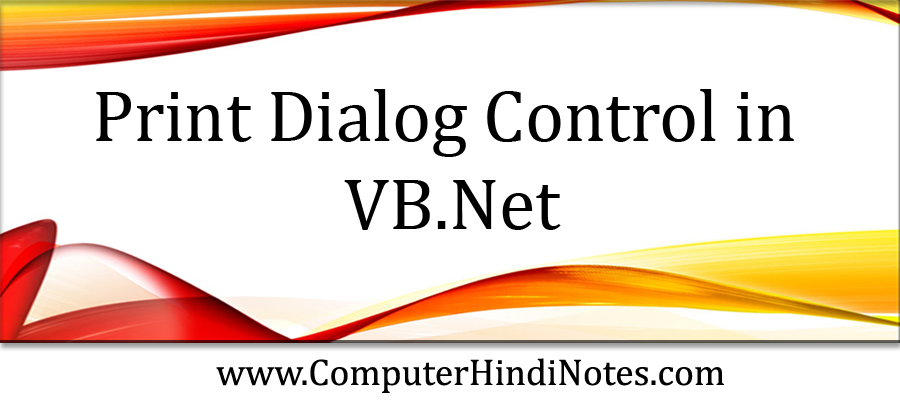 Print Dialog Control in VB.Net