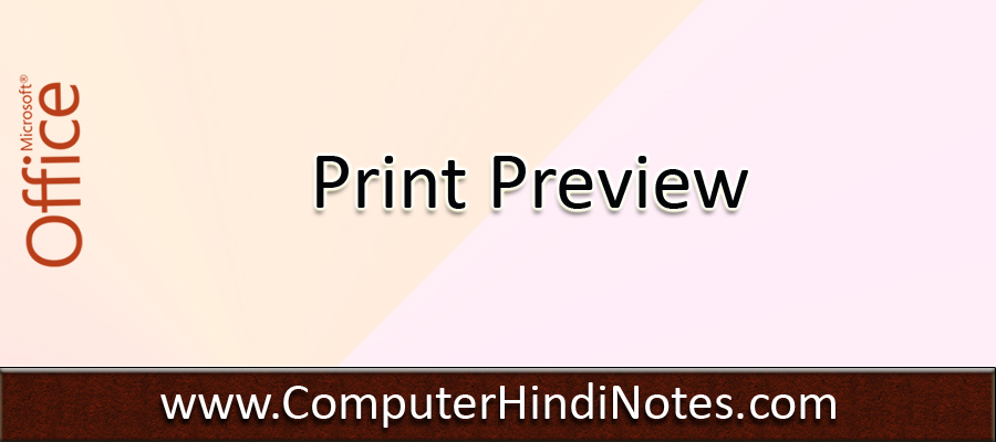 Print Preview in MS Word