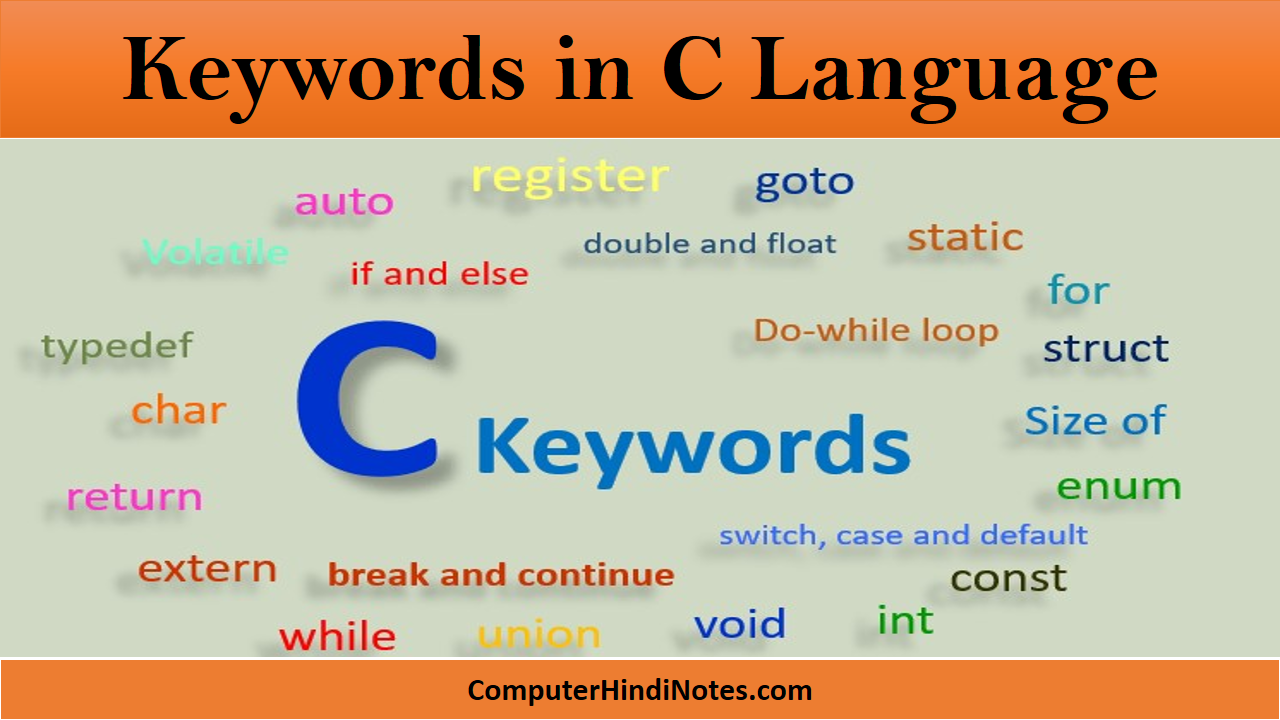keywords in c language computer hindi