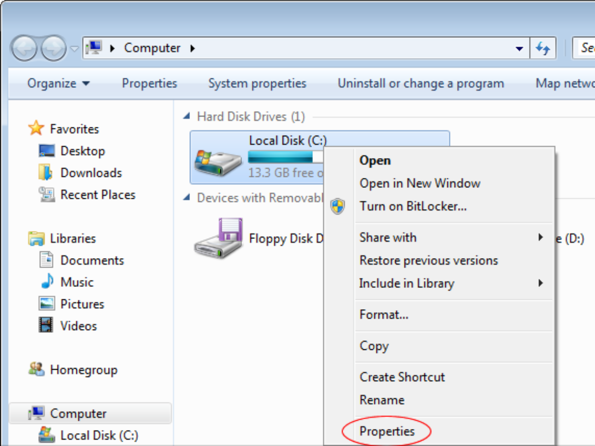 Now check the disk