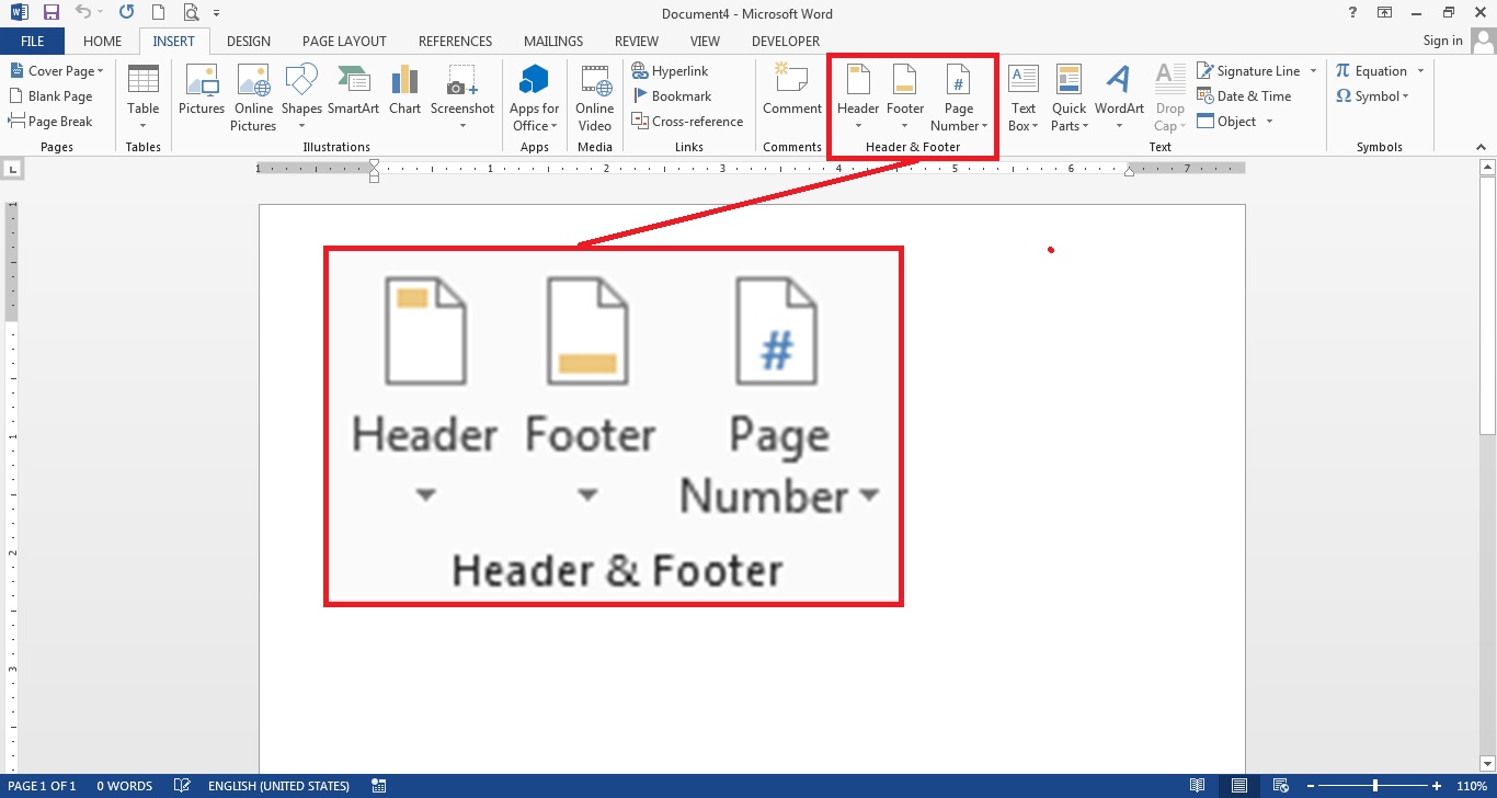 delete header and footer in word 2013